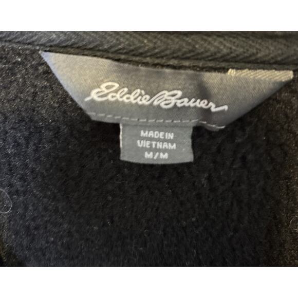 Men’s Eddie Bauer Quarter Zip With Pockets, Size Medium Gorpcore Black And Grey - Picture 3 of 8